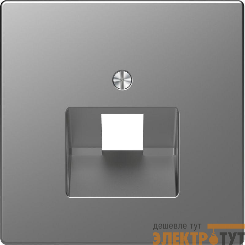 Накладка центральная Merten D-Life для розетки 1-м RJ45 SD нерж. сталь SchE MTN4521-6036