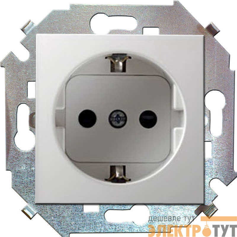 Розетка 1-м СП Simon 15 16А IP20 250В с заземл. винтов. клеммы механизм бел. Simon 1591432-030