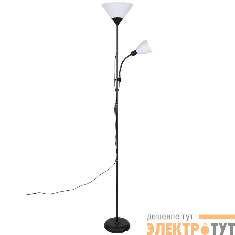 Торшер напольный UML-T520 E27+E14 BLACK/WHITE под лампу Е27 и Е14 2х60Вт черн./бел. ТМ Uniel UL-00010194