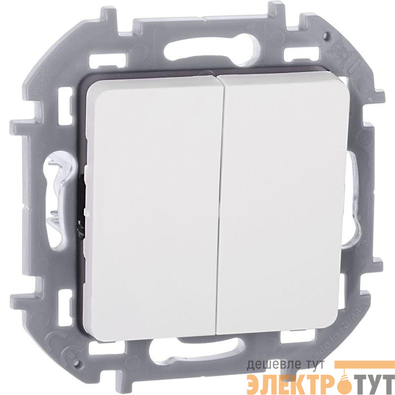 Выключатель 2-кл. Inspiria 10А IP20 250В 10AX механизм бел. IEK 673620