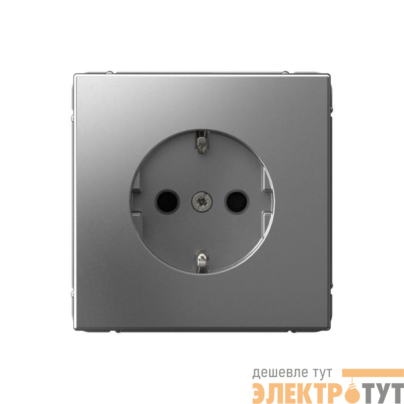 Розетка ArtGallery 16А с заземл. со шторками быстрозажим. клем. механизм сталь SE GAL000945S