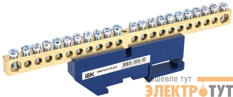 Шина нулевая на DIN-изол. ШНИ-8х12-22-Д-С IEK YNN10-812-22D-K07
