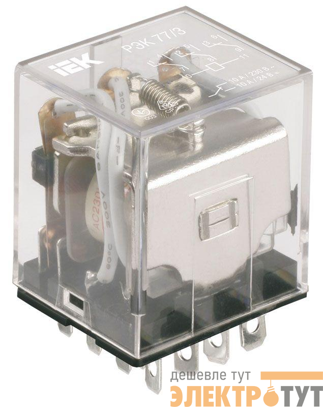 Реле РЭК 77-3 10А 220В AC IEK RRP10-3-10-220A
