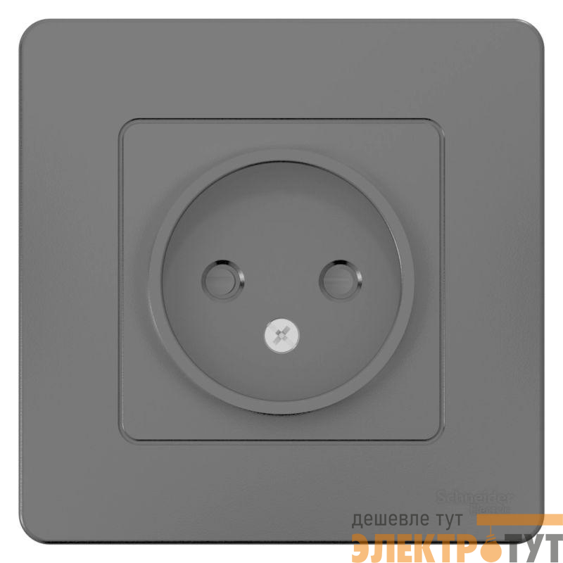 Розетка 1-м СП Blanca 16А IP20 250В без заземл. защ. шторки антрацит SE BLNRS000116
