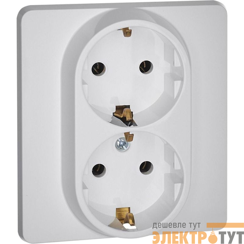 Розетка 2-м СП Inspiria 16А IP20 250В 2х2P+E немецк. стандарт механизм бел. IEK 673750