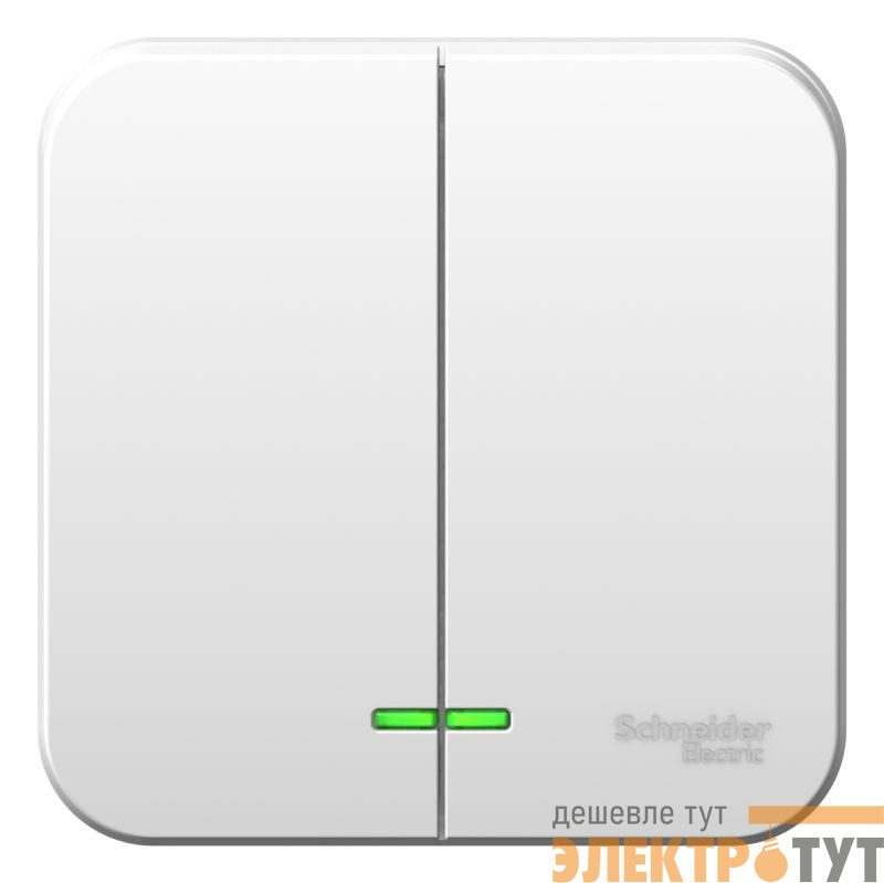 Выключатель 2-кл. ОП Blanca 10А IP20 (сх. 5) 250В с подсветкой бел. SE BLNVA105101