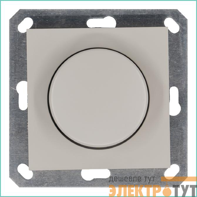 Светорегулятор поворотно-нажимной (диммер) LED 30-400Вт 1gang 2way механизм тауп Jasmart G4012T