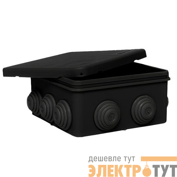 Коробка распределительная КМР-030-014 100х100х50 IP55 с крышкой 10 мембранных вводов черн. EKF plc-kmr2-030-014-b