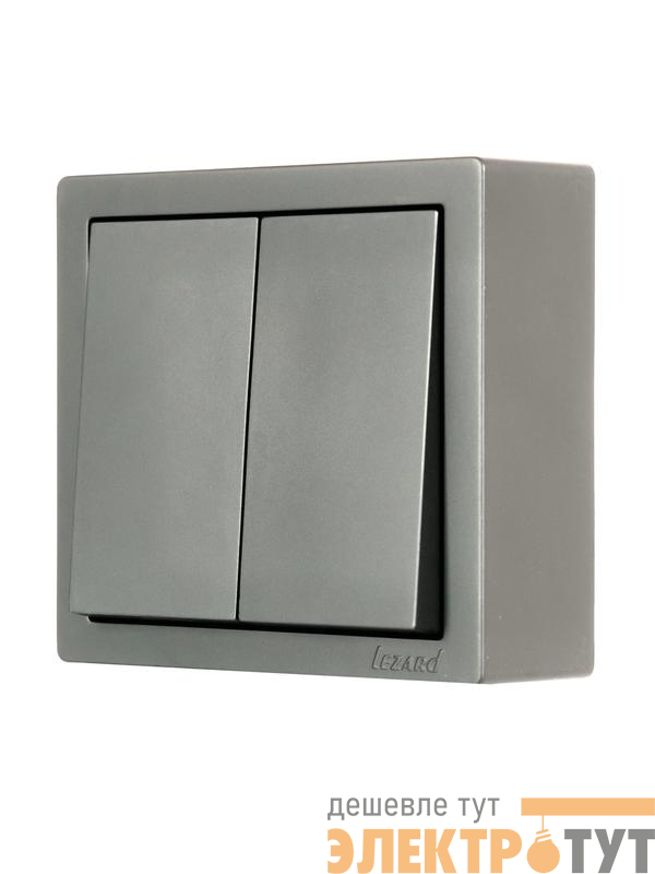 Выключатель 2-кл. ОП LETO платина LEZARD 752-3500-101