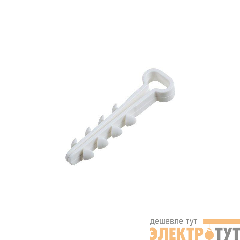 Дюбель-хомут нейлоновый прямоугольный 5-8мм бел. (уп.100шт) Rexant 07-4608
