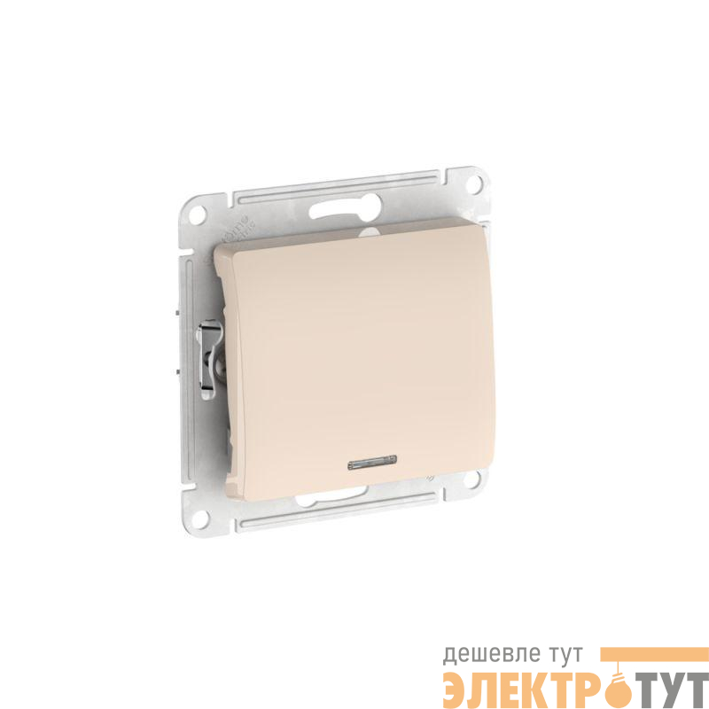Выключатель 1-кл. Glossa (сх. 1а) 10AX с подсветкой быстрозажим. клем. механизм беж. SE GSL000213S