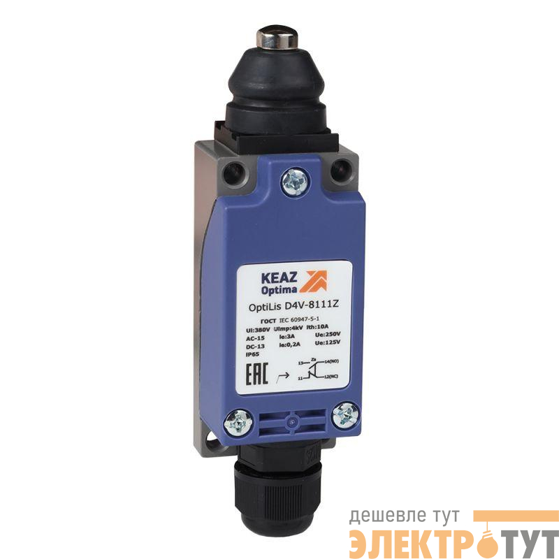 Выключатель концевой OptiLiS D4V-8111Z толкатель метал. XCKP2110P16 КЭАЗ 365295