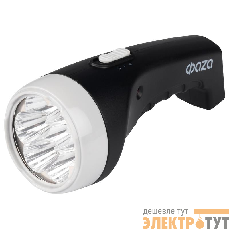 Фонарь аккумуляторный ручной AccuF2-L07-bk 7LED 2 режима: 100проц./25проц. аккум. 0.4А.ч выдвижная вилка индикатор зарядки черн. ФАZА 5000810