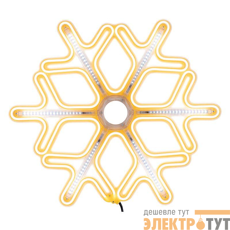 Фигура светодиодная "Снежинка" 60х60см LED тепл. бел./бел. 50Вт IP65 эффект тающих сосулек гибкий неон Neon-Night 501-226