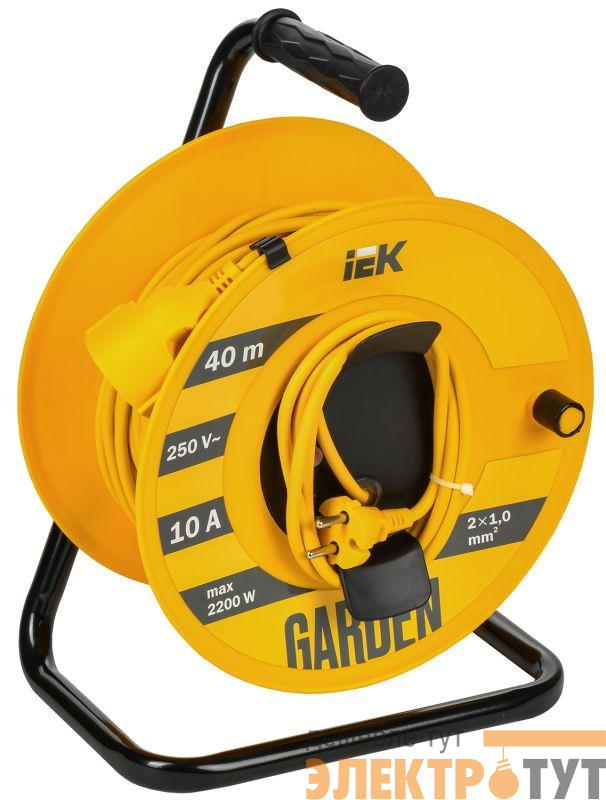 Удлинитель на катушке 1х40м Garden УК40 2P 2х1.0кв.мм IEK GD-KP50-10-01-40