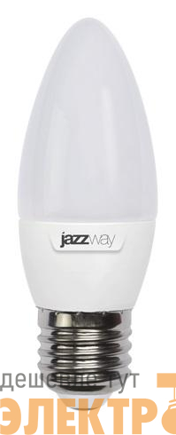Лампа светодиодная PLED-SP 9Вт C37 свеча 3000К тепл. бел. E27 820лм 230В JazzWay 5001923A