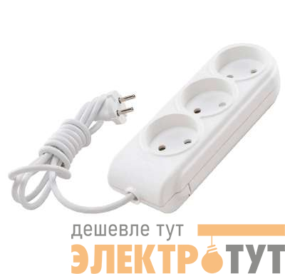 Удлинитель 3х3м без заземл. 10А защ. шторки Makel N3010041