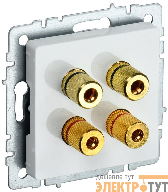 Аудиорозетка 4-м BRITE РА10-БрБ механизм бел. IEK BR-S40-K01