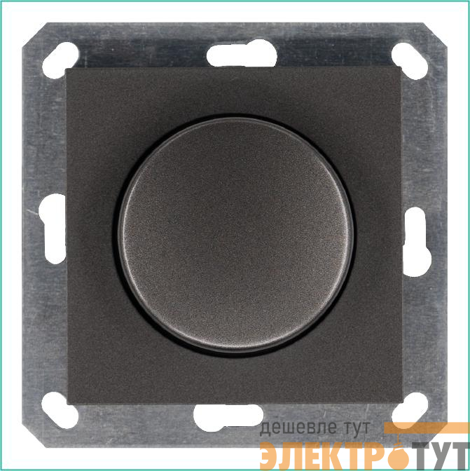 Светорегулятор поворотно-нажимной (диммер) LED 30-400Вт 1gang 2way механизм мокко Jasmart G4012Z