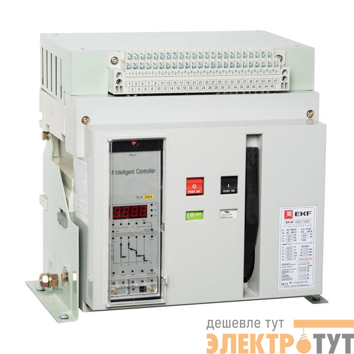 Выключатель автоматический 3п 3200/3200А 80кА ВА-45 PROxima стац. EKF mccb45-3200-3200