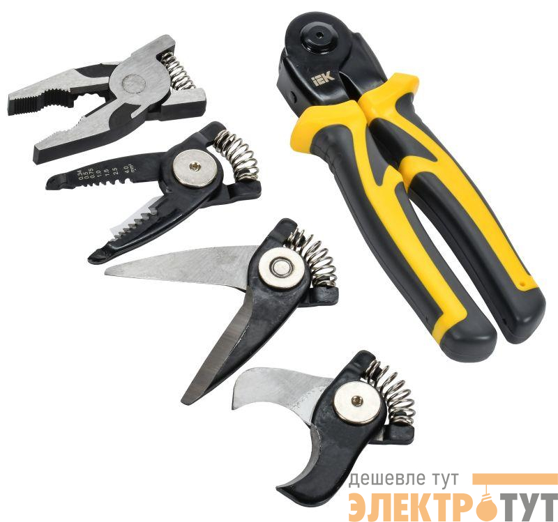 Пассатижи многофункциональные ARMA2L 3 K1 с насадками 4в1 IEK A2L3-NP10-K1-N04-04