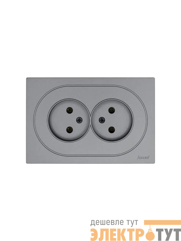 Розетка 2-м СП OSEN без заземл. ПБТ механизм сер. матов. LEZARD 743-7400-128B