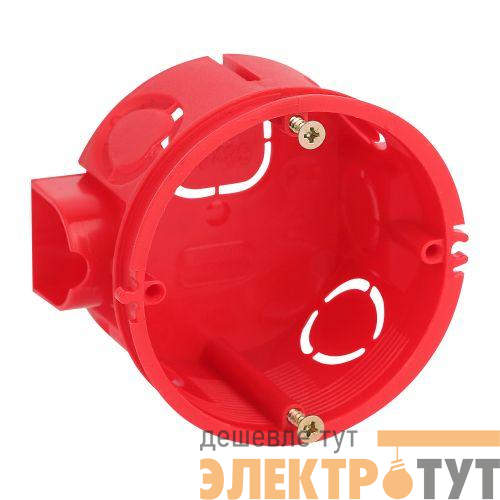 Коробка установочная усиленная для твердых стен с саморезами стыковочные узлы красн. IP20 KUTS-68-42-s-red ЭРА Б0051809