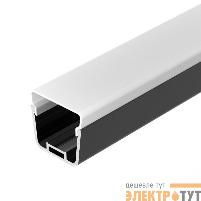 Профиль LINE-D-3734-2000 TETRA BLACK+OPAL L2000 с экраном алюм. (компл.) Arlight 055072
