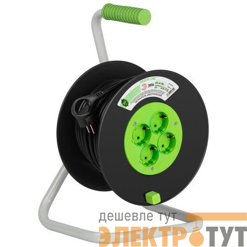 Удлинитель на пластик. катушке 4х30м с заземл. KAT-3x1-30m Greenline ПВС 3х1 Эра Б0065086