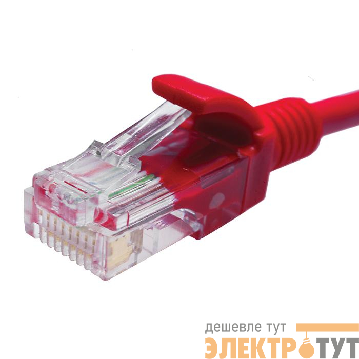 Патч-корд UTP 5e 4х2 26AWG (7х0.16мм) Cu LSZH 5м красн. SUPRLAN 10-0155