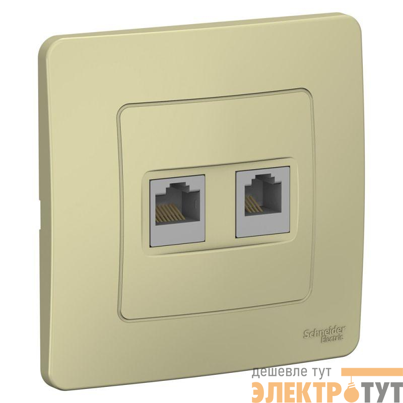 Розетка компьютерная + телефонная 2-м СП Blanca RJ45 кат.5E + RJ11 беж. SE BLNIS045117