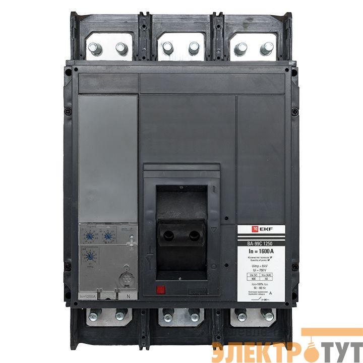 Выключатель автоматический 3п 1250/1600А 50кА ВА-99C Compact NS PROxima EKF mccb99C-1250-1600