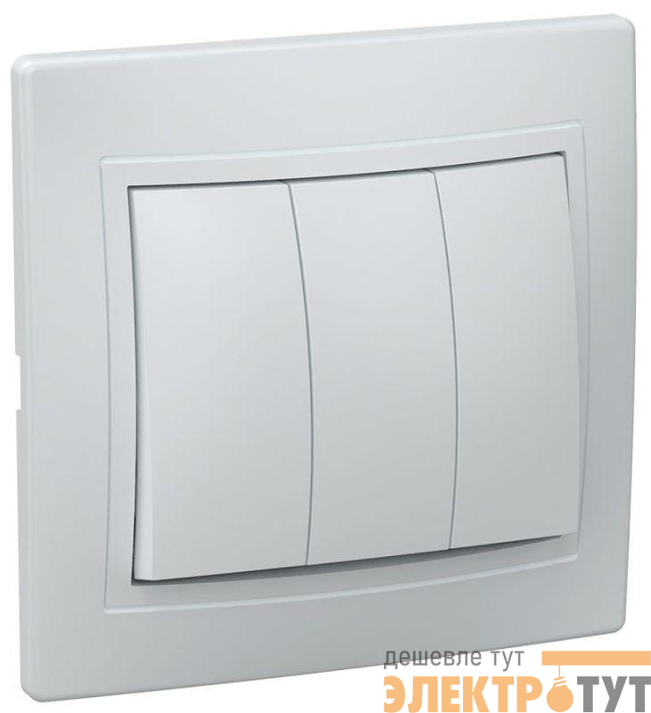 Выключатель 3-кл. СП Кварта 10А IP20 ВС10-3-0-ККм крем. GENERICA EVK30-K33-10-DM