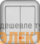 Выключатель 2-кл. ОП Прима 6А IP20 250В с подсветкой бел. (розн. упак.) SchE A56-007-BI