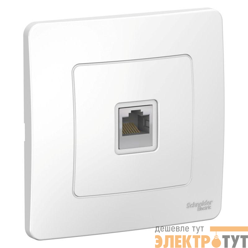 Розетка компьютерная 1-м СП Blanca RJ45 кат.5E бел. SE BLNIS045001