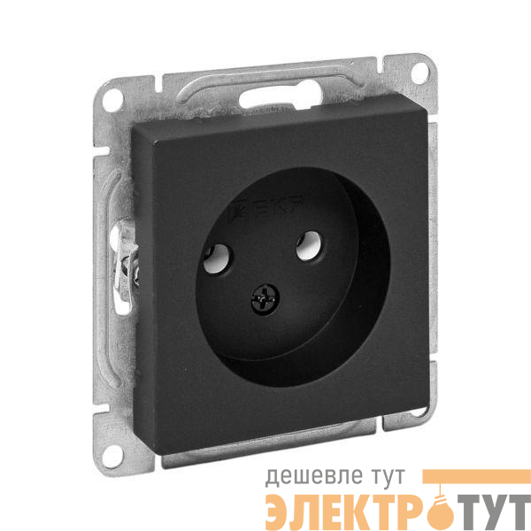 Розетка СП Эпика 16А без заземл. без шторок механизм черн. EKF UP1-SOB-100