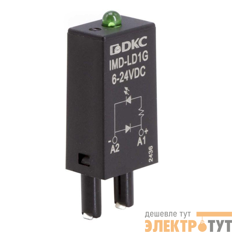 Модуль индикации и защиты LED зел.+диод (A1+) 6-24В DC DKC IMD-LD1G