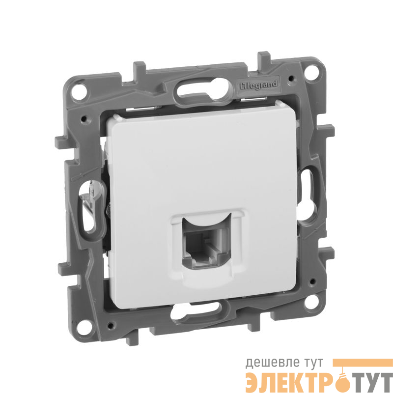 Розетка телефонная 1-м СП Etika RJ11 механизм бел. IEK 672240