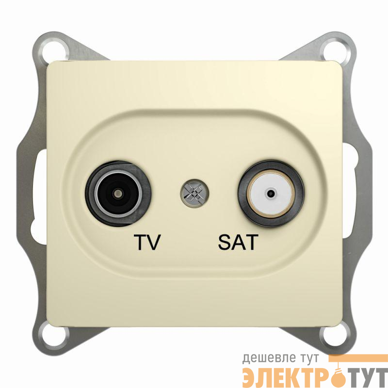 Механизм розетки TV-SAT 1-м СП Glossa проходной 4DB беж. SchE GSL000298