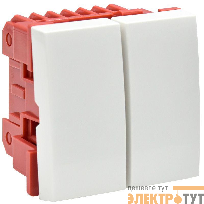 Выключатель 2-кл. 2мод. СП 10А IP20 ВК1-22-00-П бел. PRIMER IEK CKK-40D-VD2-K01