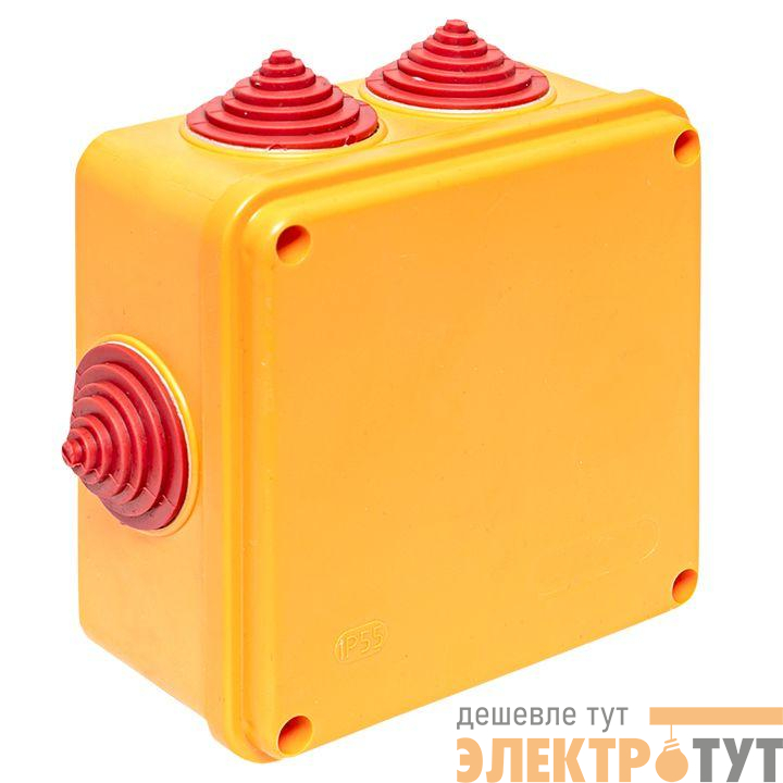 Коробка огнестойкая 100х100х50мм IP55 2 двойных клеммника 1.5-2.5кв.мм EKF plc-kmrf-100-4-02