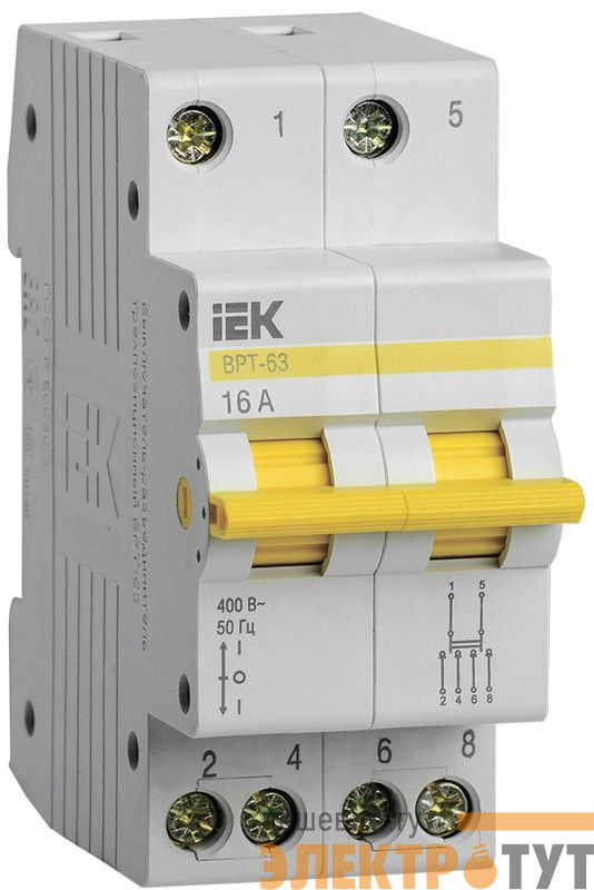Выключатель-разъединитель трехпозиционный 2п ВРТ-63 16А KARAT IEK MPR10-2-016