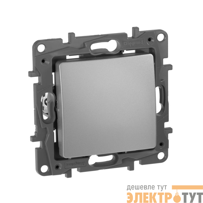 Выключатель 1-кл. 1п 1мод. СП Etika 10А IP20 250В 10AX автоматические зажимы механизм алюм. IEK 672401