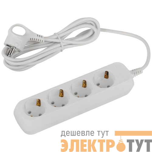 Удлинитель 4х3м с заземл. 10А IP20 GREEN LINE UDL-10-430-E ПВС 3х0.75 Эра Б0065061