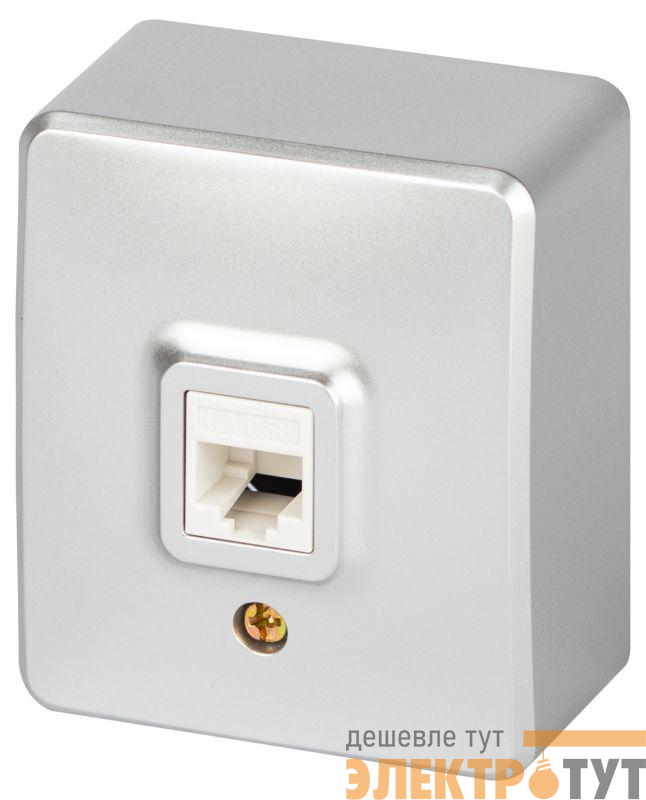 Розетка Эксперт 11-3203-03 информационная RJ45 IP20 ОУ алюм. Эра Б0063009
