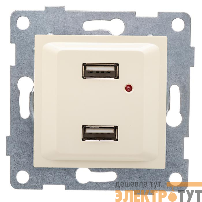 Розетка USB 2-м СП Ugra механизм беж. GUSI С11USB2-003
