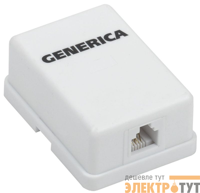 Розетка телефонная 1-м ОП RJ12 кат.3 UTP GENERICA CS2-3C03U-12-G