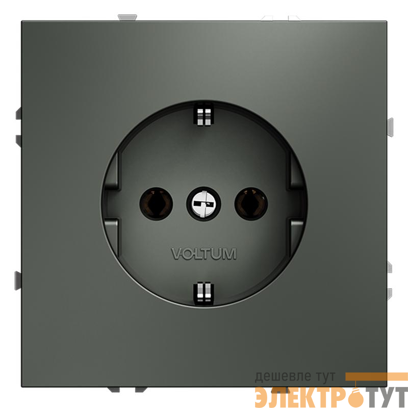 Розетка 1-м СП S70 16А с заземл. механизм титан Voltum VLS040106