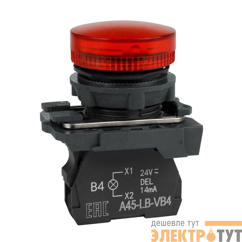 Лампа сигнальная OptiSignal D22 C5-L-M4 красн. пластик 230-240VAC XB5AVM4 КЭАЗ 332190