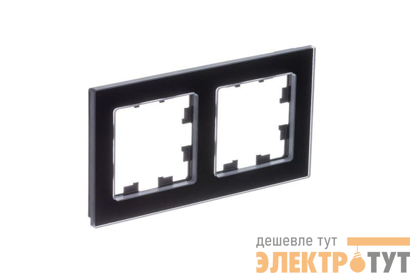 Рамка 2-м AtlasDesign Nature натур. стекло черн. SE ATN361002